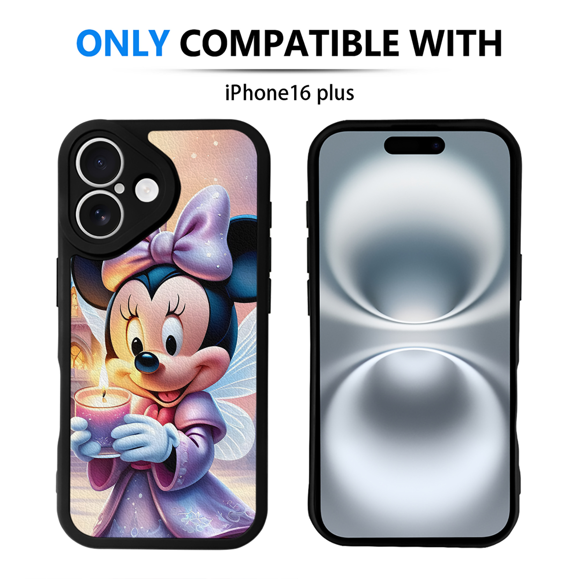 （画像用） ミッキーマウス Mickey Mouse 【iPhone 16シリーズ対応】シリコンスマホケース（レザー調） 材質：シリコン